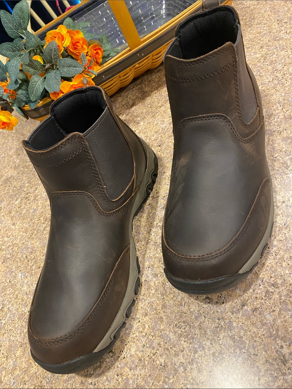 Duluth Trading Men’s Wild Boar Leather Pull On Boots Item 91854 Size 10 Medium